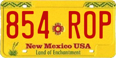 NM license plate 854ROP