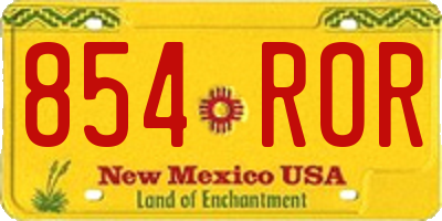 NM license plate 854ROR