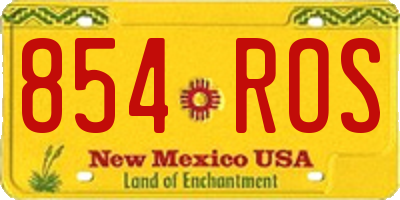 NM license plate 854ROS