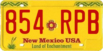 NM license plate 854RPB
