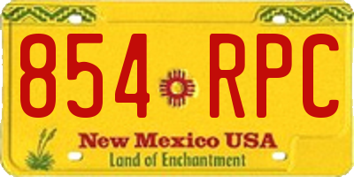 NM license plate 854RPC