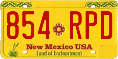 NM license plate 854RPD