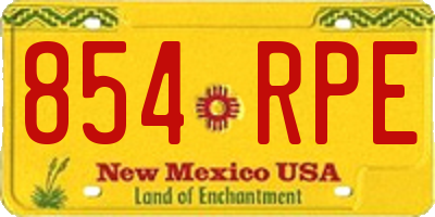 NM license plate 854RPE