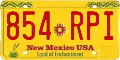 NM license plate 854RPI
