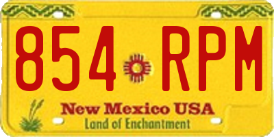 NM license plate 854RPM
