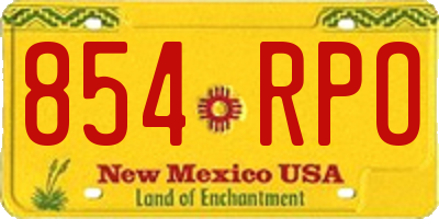 NM license plate 854RPO
