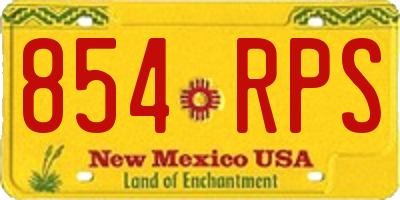 NM license plate 854RPS