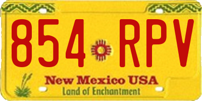 NM license plate 854RPV