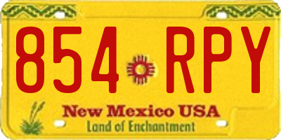 NM license plate 854RPY
