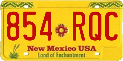 NM license plate 854RQC