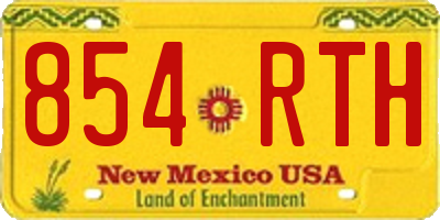 NM license plate 854RTH