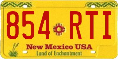 NM license plate 854RTI
