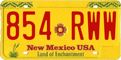NM license plate 854RWW
