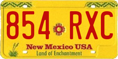 NM license plate 854RXC