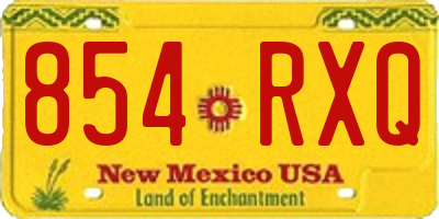 NM license plate 854RXQ