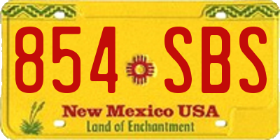 NM license plate 854SBS