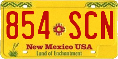 NM license plate 854SCN
