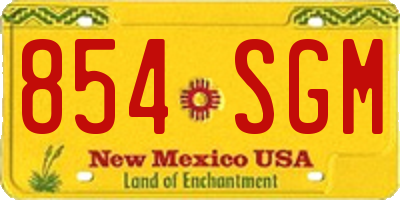 NM license plate 854SGM