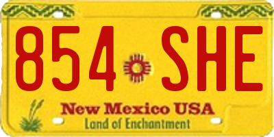 NM license plate 854SHE