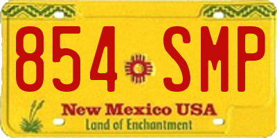 NM license plate 854SMP
