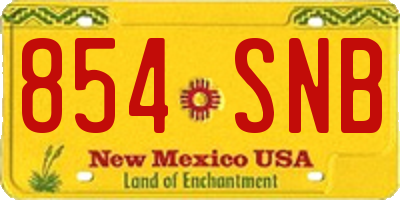 NM license plate 854SNB