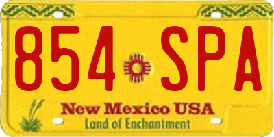 NM license plate 854SPA
