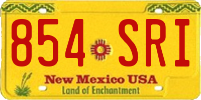 NM license plate 854SRI