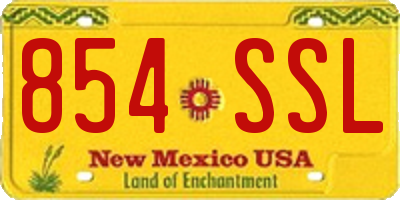 NM license plate 854SSL