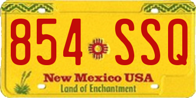 NM license plate 854SSQ
