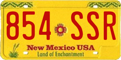 NM license plate 854SSR