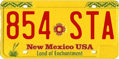 NM license plate 854STA