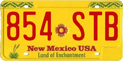 NM license plate 854STB