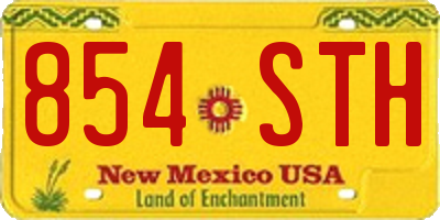 NM license plate 854STH