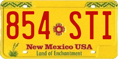 NM license plate 854STI