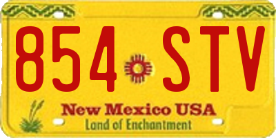 NM license plate 854STV