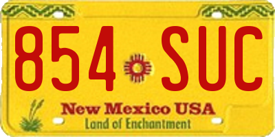 NM license plate 854SUC