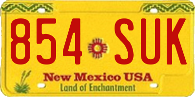 NM license plate 854SUK