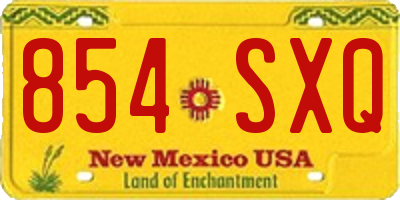NM license plate 854SXQ
