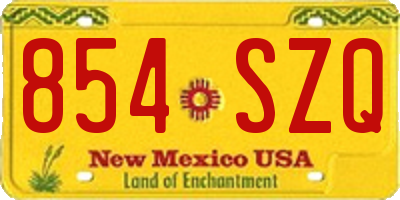 NM license plate 854SZQ