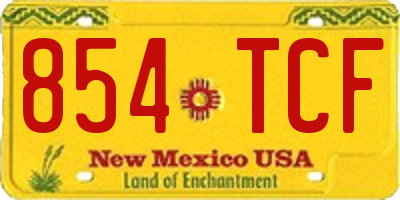 NM license plate 854TCF