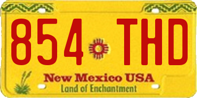 NM license plate 854THD
