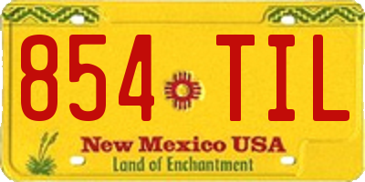 NM license plate 854TIL