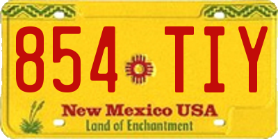 NM license plate 854TIY