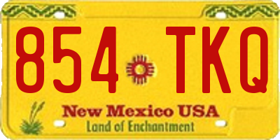 NM license plate 854TKQ