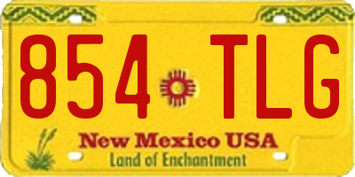 NM license plate 854TLG