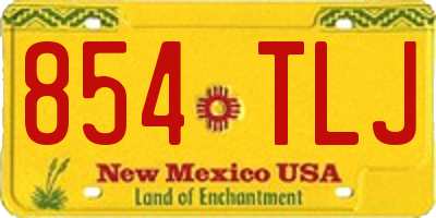 NM license plate 854TLJ
