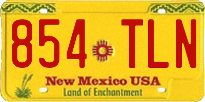 NM license plate 854TLN