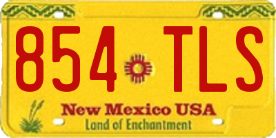 NM license plate 854TLS
