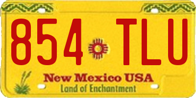 NM license plate 854TLU