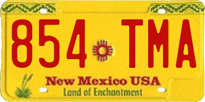 NM license plate 854TMA